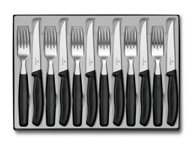 VIC6.7233.12 - VICTORINOX MENAGERE 12 PIECES SWISSCLASSIC STEAK NOIR