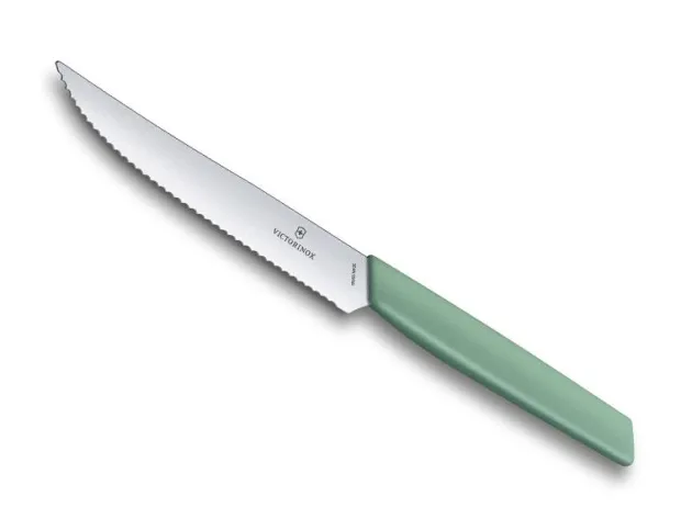 VIC6.9006.12W41 COUTEAU STEAK VICTORINOX SWISS MODERN 12CM VERT PASTEL