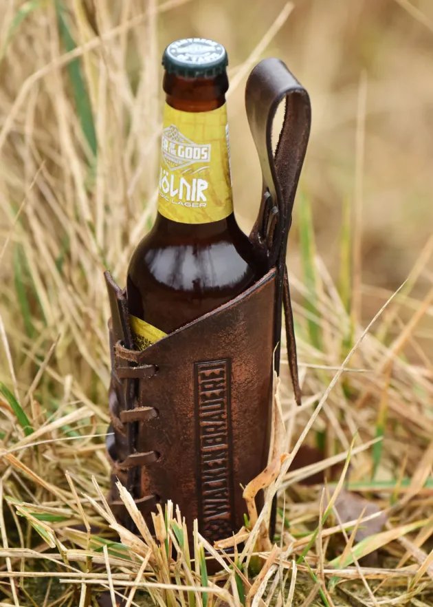 WBBHBR - LARP Wacken Brauerei Porte-bouteille en cuir pour bouteille de 0,33L