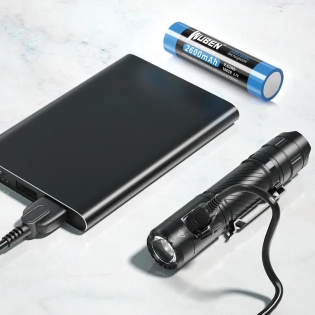 WBNC3B - WUBEN C3 Lampe Torche Rechargeable USB-C 18650 1200Lm NOIR