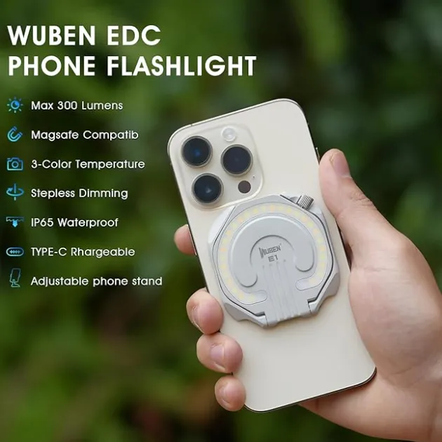 WBNE1B - WUBEN E1 Lampe annulaire/selfie USB-C NOIR