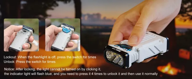 WBNX2BG - WUBEN X2 Torche EDC 2500lm 2000mAh USB-C Blue Geometric