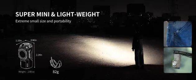 WBNX0G - WUBEN X0 Lampe Coudée d'EDC Lightok 1100lm Titane
