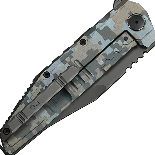 WE25079-3 - We Knife Temper Limited Pixel pattern titanium Gray stonewash M390