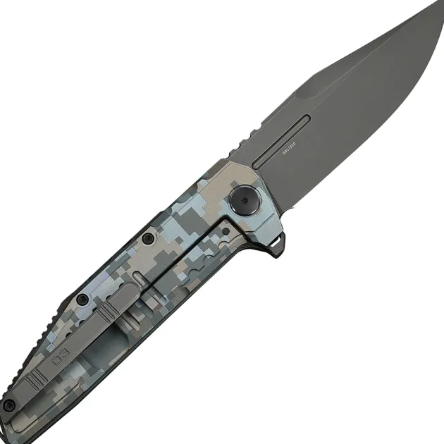 WE25079-3 - We Knife Temper Limited Pixel pattern titanium Gray stonewash M390
