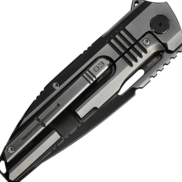WE23059-1 - We Knife Tracks Flipper Polished Gray Titanium Polished Gray M390
