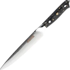 Wusaki set couteaux Chef, universel et office Sakin Damas 10Cr manche carbone et or