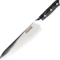 Wusaki set couteaux Chef, universel et office Sakin Damas 10Cr manche carbone et or