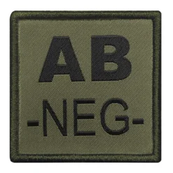01.2027XY - A10 EQUIPEMENT Sélection Patch Groupe Sanguin Brodé VERT OLIVE