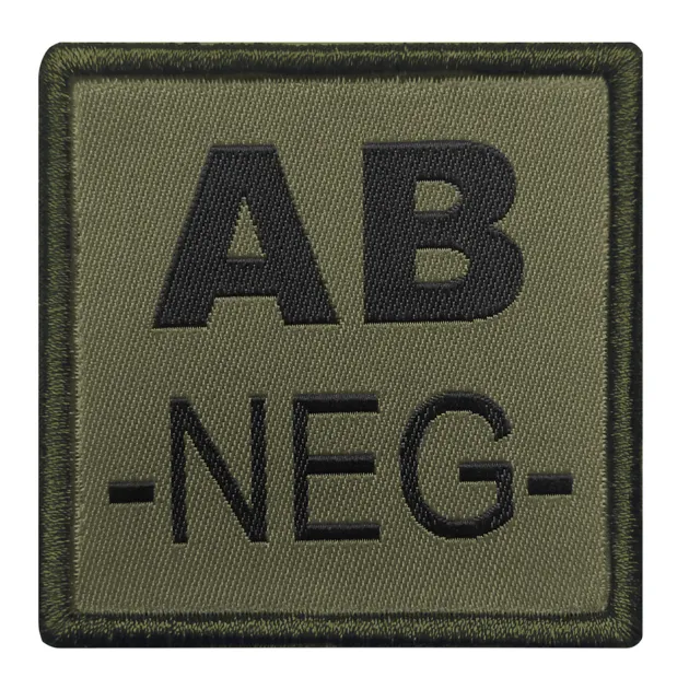01.2027XY - A10 EQUIPEMENT Sélection Patch Groupe Sanguin Brodé VERT OLIVE