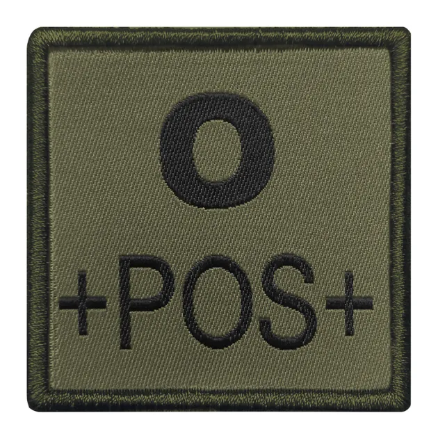 01.2027XY - A10 EQUIPEMENT Sélection Patch Groupe Sanguin Brodé VERT OLIVE