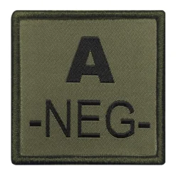 01.2027XY - A10 EQUIPEMENT Sélection Patch Groupe Sanguin Brodé VERT OLIVE