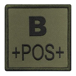 01.2027XY - A10 EQUIPEMENT Sélection Patch Groupe Sanguin Brodé VERT OLIVE
