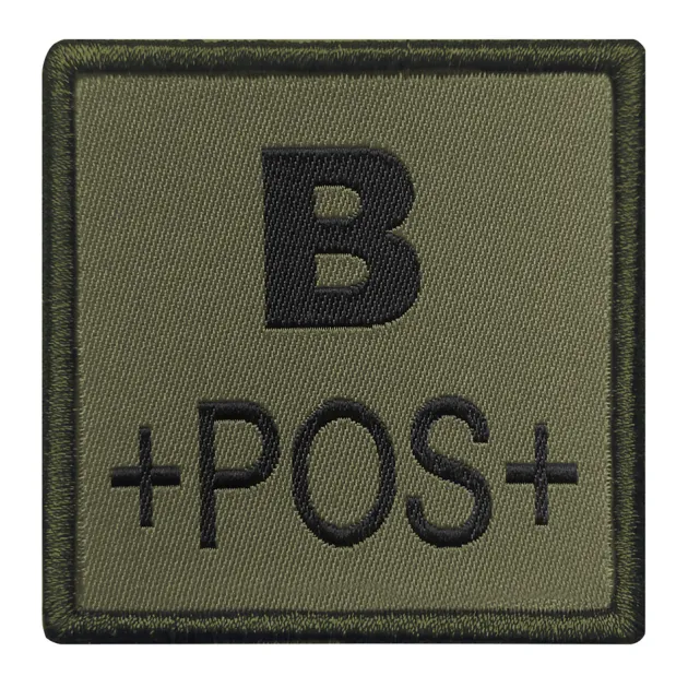 01.2027XY - A10 EQUIPEMENT Sélection Patch Groupe Sanguin Brodé VERT OLIVE