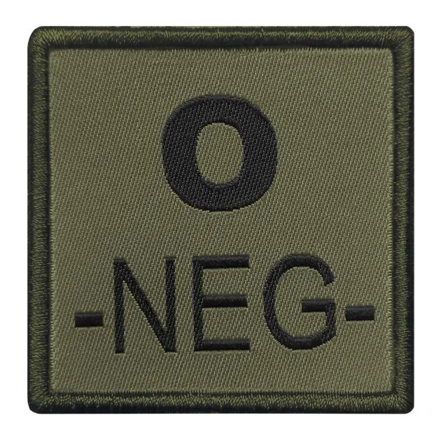 01.2027XY - A10 EQUIPEMENT Sélection Patch Groupe Sanguin Brodé VERT OLIVE