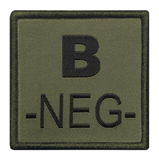 01.2027XY - A10 EQUIPEMENT Sélection Patch Groupe Sanguin Brodé VERT OLIVE