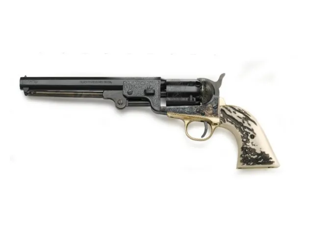 YANDL44STAG - PIETTA 1851 CAL 44 NAVY YANK ACIER DELUXE STAG LIKE PN