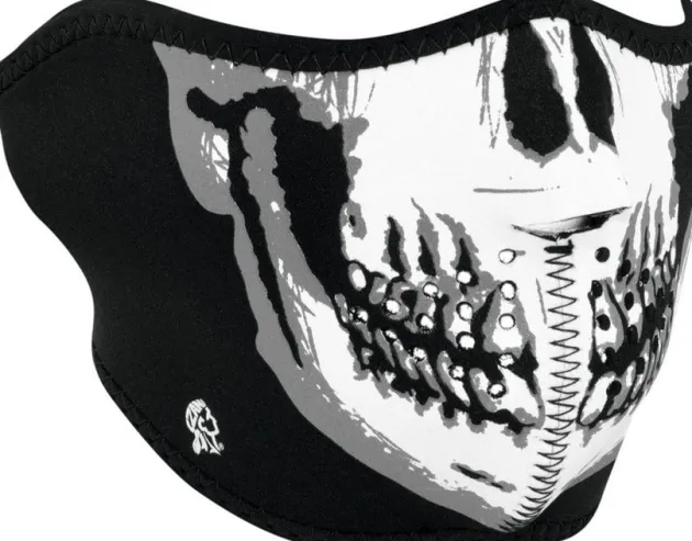 ZHWNFM002H - ZAN HEADGEAR Half Face Mask BW Skull