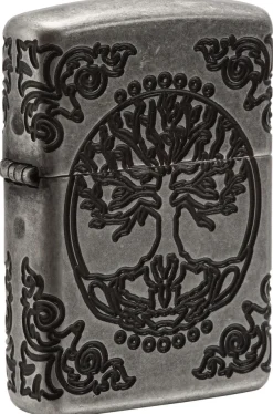 60004303 - ZIPPO Armor Gravé Tree Of Life Antique Silver