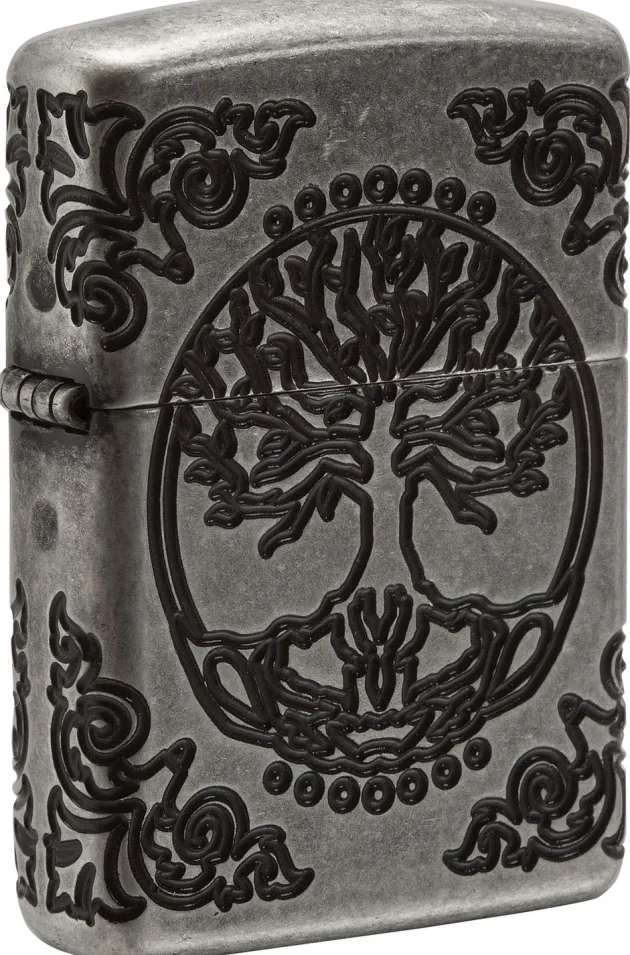 60004303 - ZIPPO Armor Gravé Tree Of Life Antique Silver