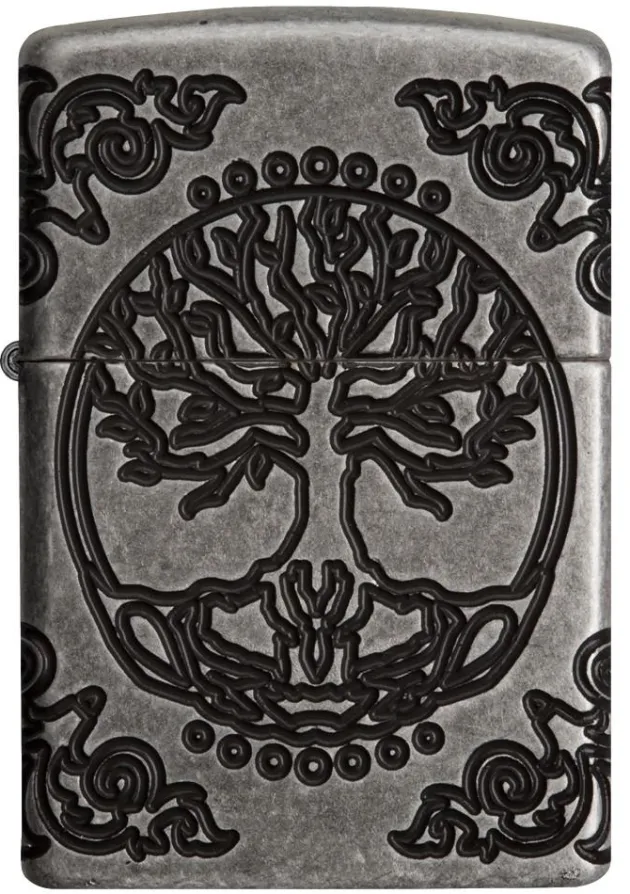 60004303 - ZIPPO Armor Gravé Tree Of Life Antique Silver