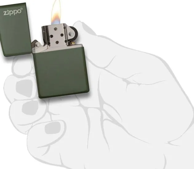 60001568 - ZIPPO Matte Vert Armée with LOGO