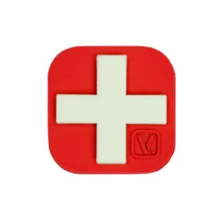 9ZMDCR-100-RD-GITD - VANQUEST Medical Cross 1" "Super-Lumen" Glow-In-The-Dark Patch RED